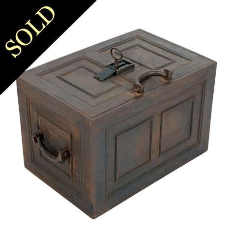 antique vauliues cast metal box|antique strong box boxes.